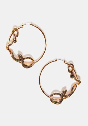 Won Me Over Snake Hoop Earrings