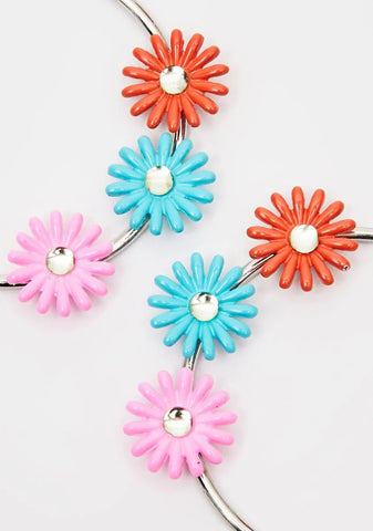 Pick My Petals Flower Hoop Earrings