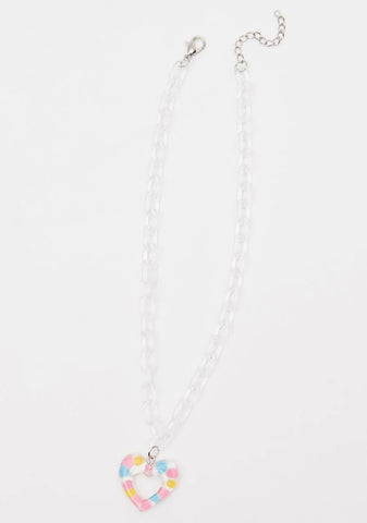 Blush Filled With Love Clear Chain Necklace