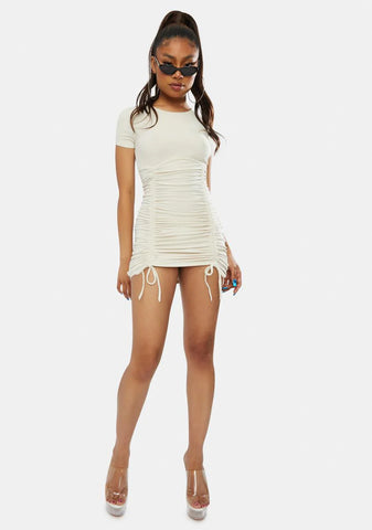 Over N Over Again Ruched Mini Dress