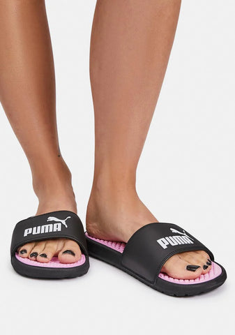 Black Pink Cool Cat Slides