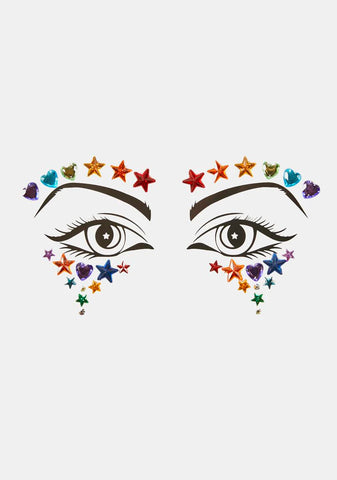 Rainbow Warrior Iridescent Face Jewels