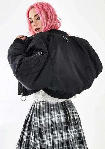 Think Fast Cropped Bomber