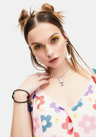 Turning Back Time Cat Pearl Choker