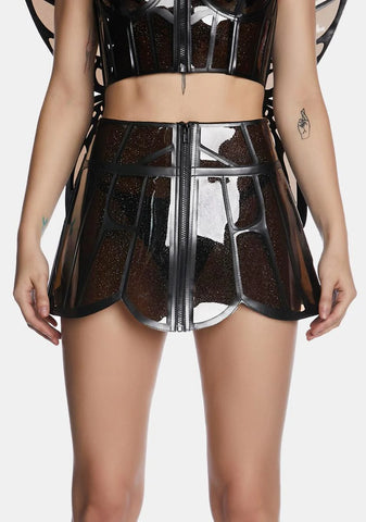 Dark Butterfly Supreme Glitter Mini Skirt
