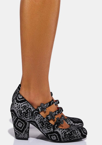 Metallic Lost Tomb Mary Jane Heels