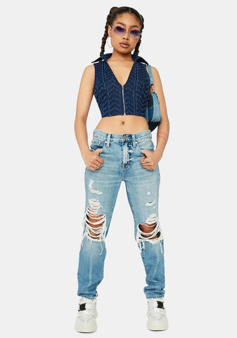 Y2K Realness Denim Corset Top