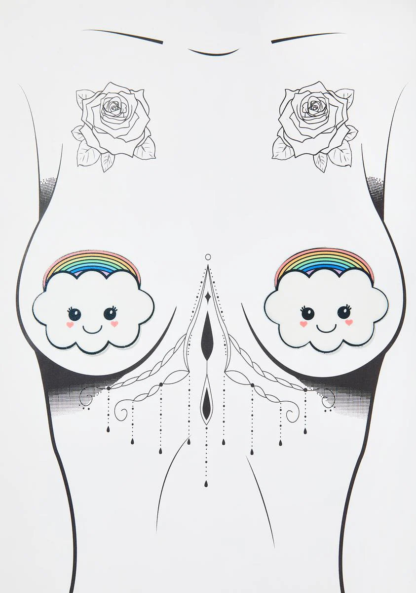 Rainbow Kawaii Cloud Pasties