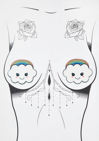 Rainbow Kawaii Cloud Pasties