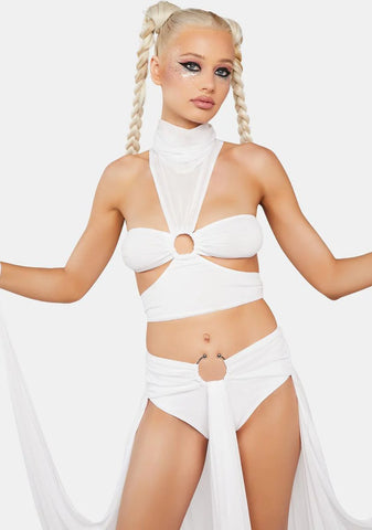 Heaven's Cataract Mesh Crop Top