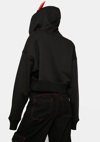Crafty Devil Cropped Hoodie