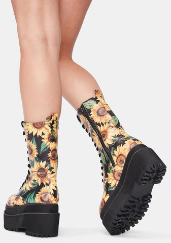 Petal To The Metal Combat Boots