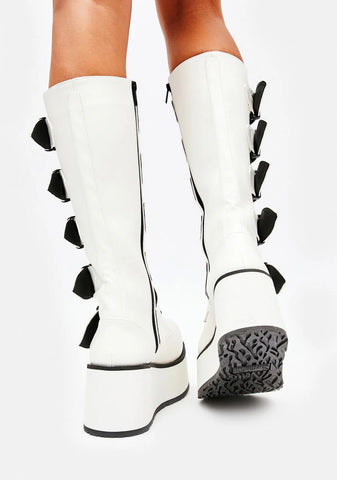 White Trashville-518 Knee High Boots