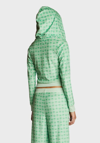 Velour Weed Hoodie