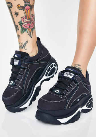 Navy Classic Low Leather Sneakers