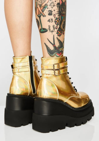 Liquid Gold Technopagan Boots