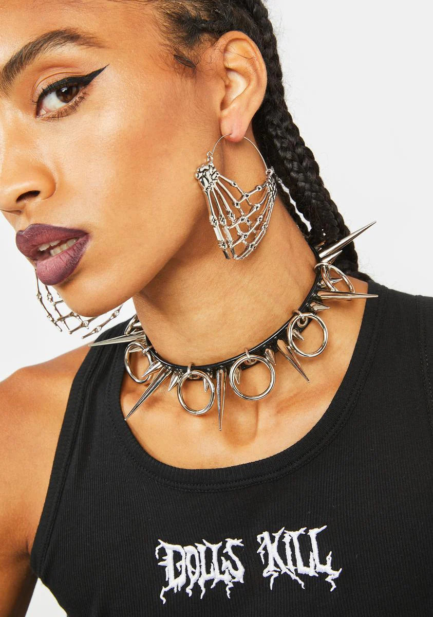 Skeleton Sass Hoop Earrings