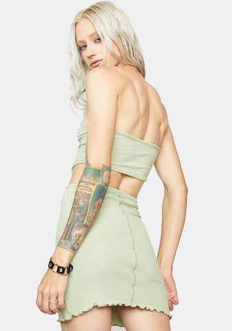 Sage Cutout Mini Dress