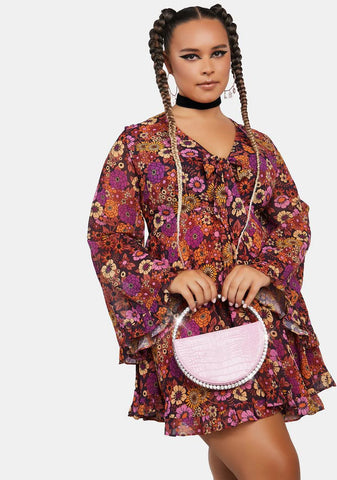 Pink The Alessia Circle Diamante Mini Handbag