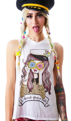 I Donut Give A Fuck Muscle Tank - Black