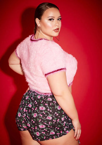 Miss Choose Ur Cherry Ruched Mini Shorts