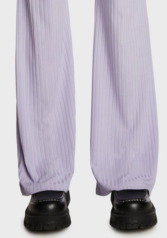 Sunday Plans Ribbed Pants - Purple