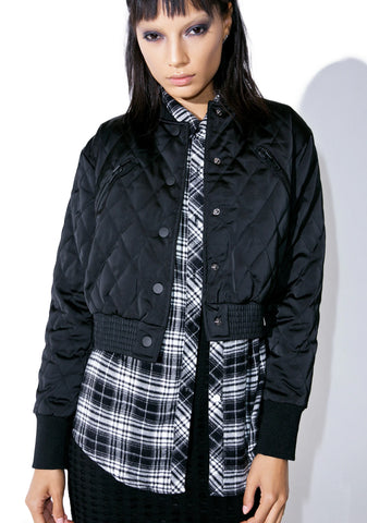 Quilted Bomber Jacket