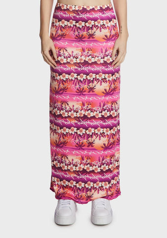 Tropical Sunset Maxi Skirt