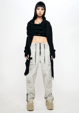 Atmosphere Hooded Wrap Knit Cardigan