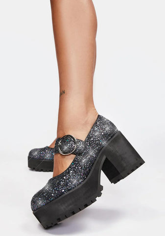 Sparkle Damnation Platform Mary Janes