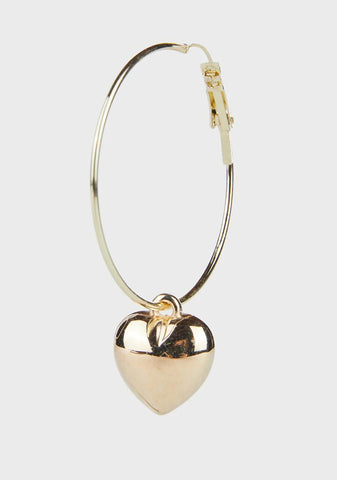 Have A Heart Hoop Earrings - Gold