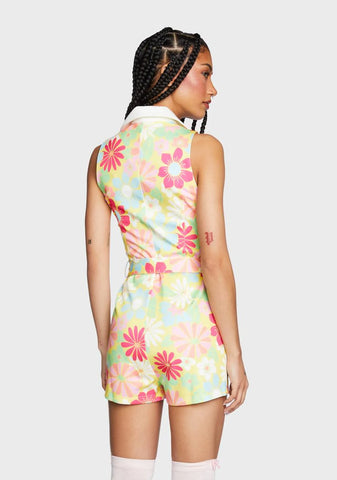 Groovy Happenings Floral Romper