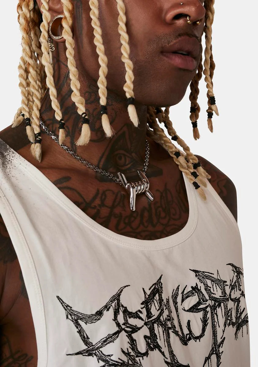 Distortion Barbed Wire Charm Necklace