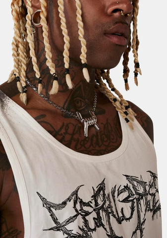 Distortion Barbed Wire Charm Necklace