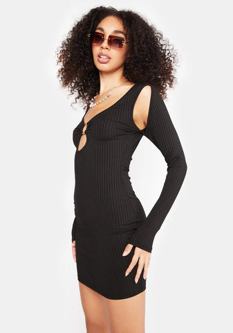 Save Tonight Ribbed Mini Dress