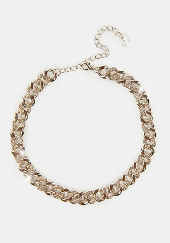 Bossy Rhinestone Chain Choker