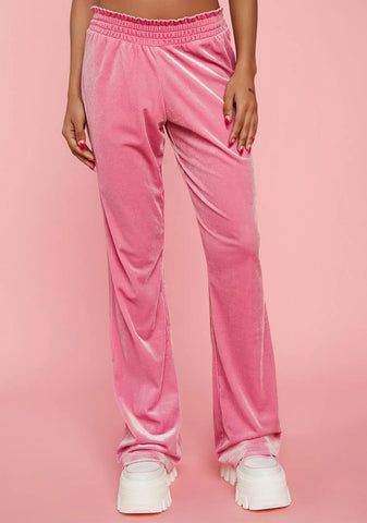 Late To Class Velour Track Pants