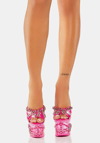 Wanting More Lucite Platform Heels