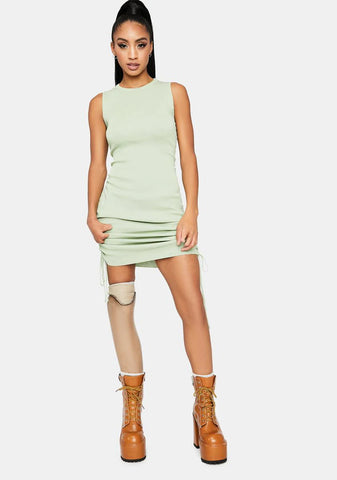 Sage Dancing Queen Knit Mini Dress