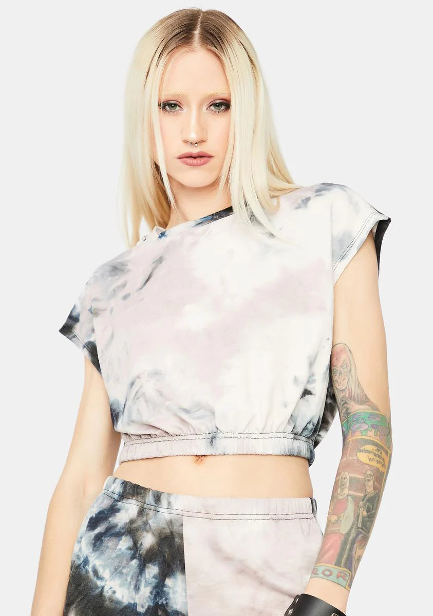 Adapting Fierce Tie Dye Muscle Sweatshirt Tee