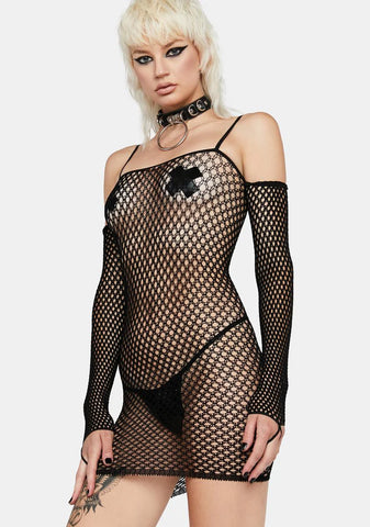 Bad Intentions Fishnet Mini Dress