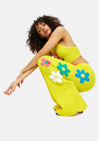 Summer Bummer Babe Daisy Crochet Pants