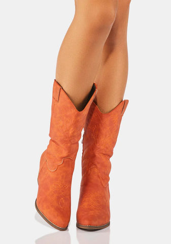 Rust Stomp Your Feet Cowboy Boots