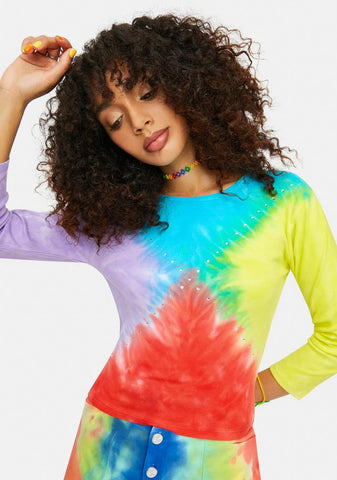 Righteous Mood Long Sleeve Tie Dye Top