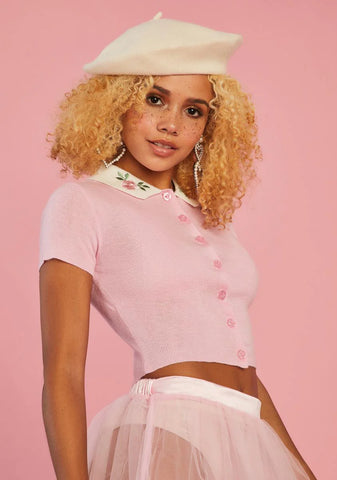 Over Tea Embroidered Cardigan