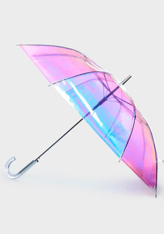 Iridescent Auto Open Stick Umbrella