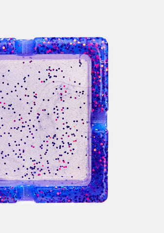 Sunset Blue Spaced Out Square Ash Tray