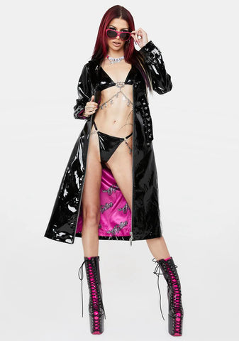 Sneaky Link Vinyl Trench Coat