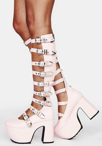 Almighty Platform Knee High Boots