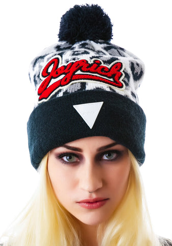 Candy Leopard Knit Beanie